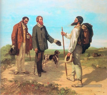 réalisme réaliste Tableau Peinture - La réunion Bonjour Monsieur Courbet Réaliste réalisme peintre Gustave Courbet